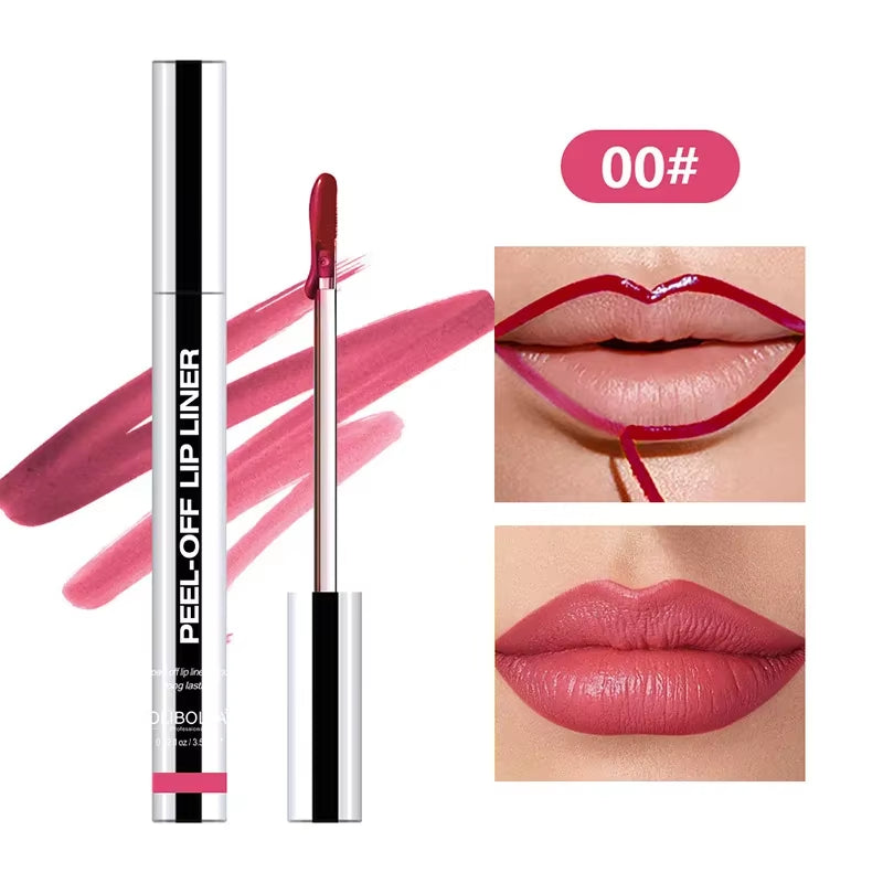 Waterproof Lip Liner Peel off Tattoo Lip Gloss 8-Color Peel-Off Lip Liner Gloss Long-Lasting Lip Gloss Perfect Cosmetic Gift