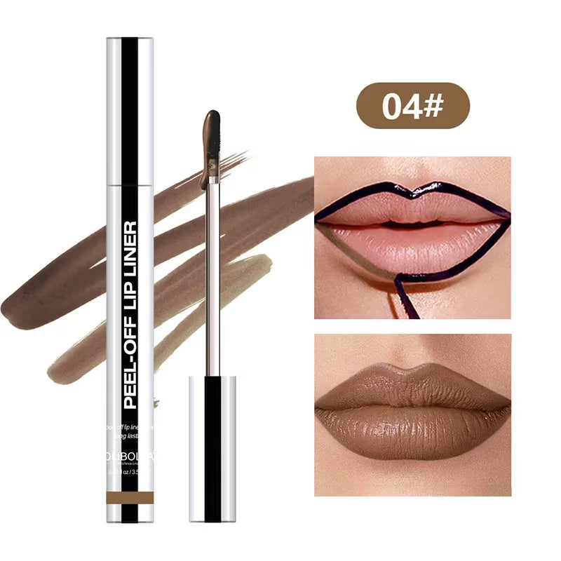 Waterproof Lip Liner Peel off Tattoo Lip Gloss 8-Color Peel-Off Lip Liner Gloss Long-Lasting Lip Gloss Perfect Cosmetic Gift