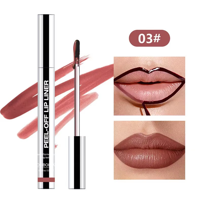 Waterproof Lip Liner Peel off Tattoo Lip Gloss 8-Color Peel-Off Lip Liner Gloss Long-Lasting Lip Gloss Perfect Cosmetic Gift