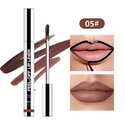 Waterproof Lip Liner Peel off Tattoo Lip Gloss 8-Color Peel-Off Lip Liner Gloss Long-Lasting Lip Gloss Perfect Cosmetic Gift