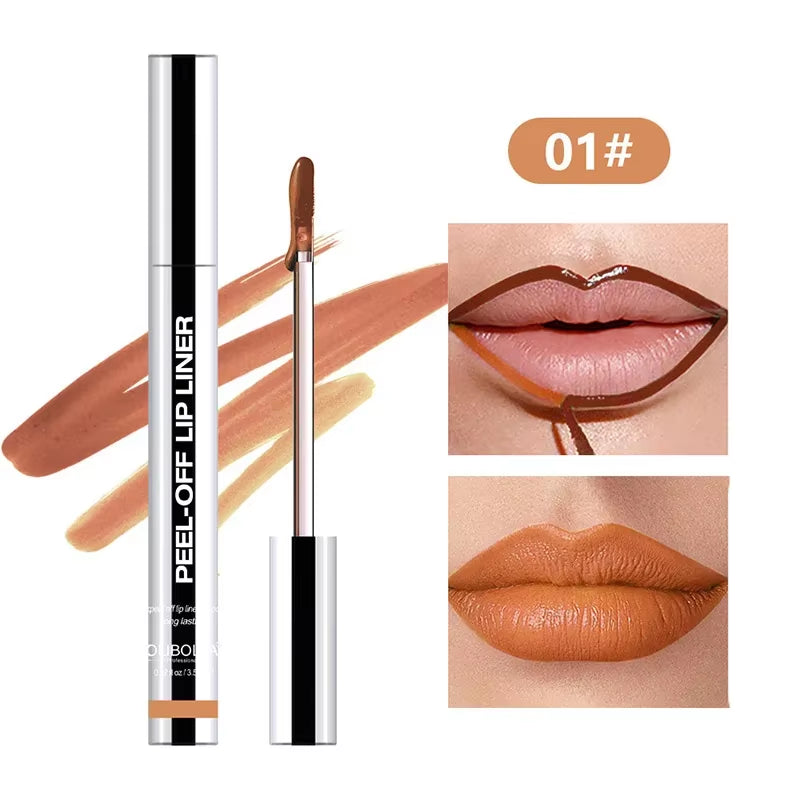 Waterproof Lip Liner Peel off Tattoo Lip Gloss 8-Color Peel-Off Lip Liner Gloss Long-Lasting Lip Gloss Perfect Cosmetic Gift