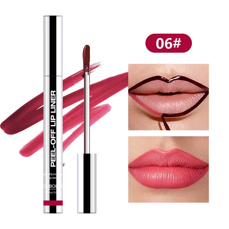 Waterproof Lip Liner Peel off Tattoo Lip Gloss 8-Color Peel-Off Lip Liner Gloss Long-Lasting Lip Gloss Perfect Cosmetic Gift